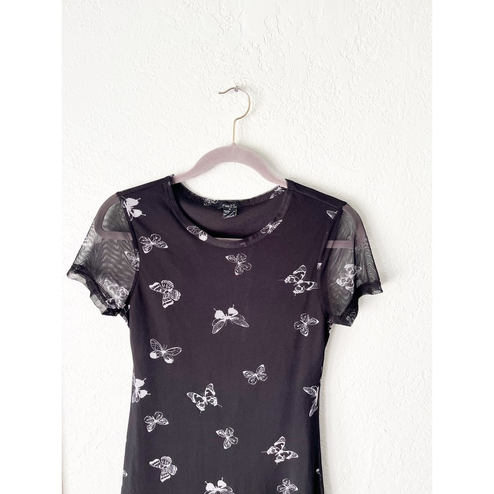 Rue21 Black Mini Dress with White Butterfly Print - Picture 3 of 6